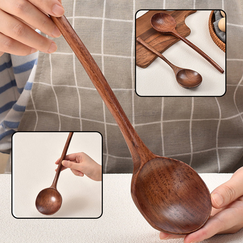 Home Cooking In Japanese - Long Handle Ramen Wooden Spoon Japanese