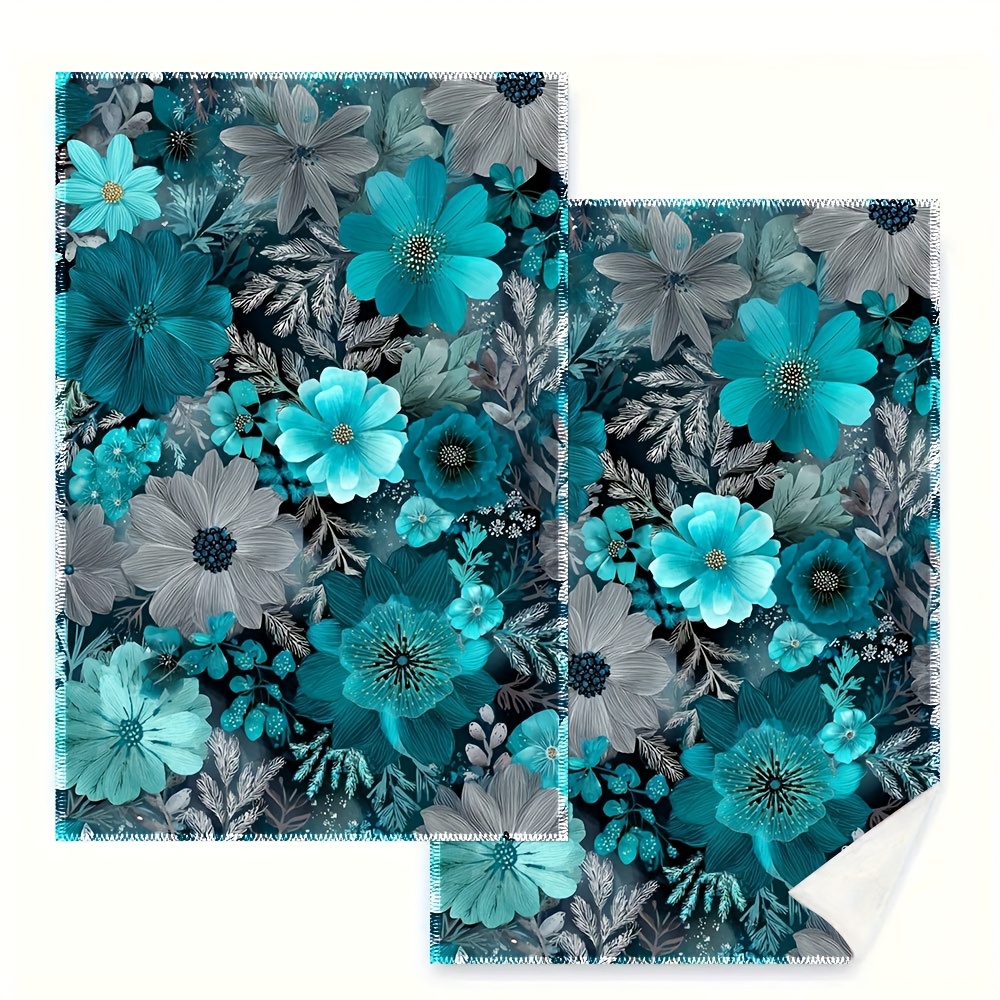 2Pcs, Blue Floral Kitchen Towe - Home Cooking Is The Best recension och pris