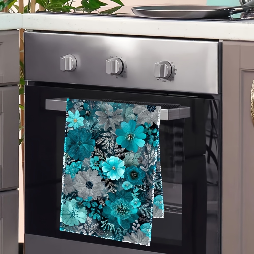 2Pcs, Blue Floral Kitchen Towe - Home Cooking Is The Best recension och pris
