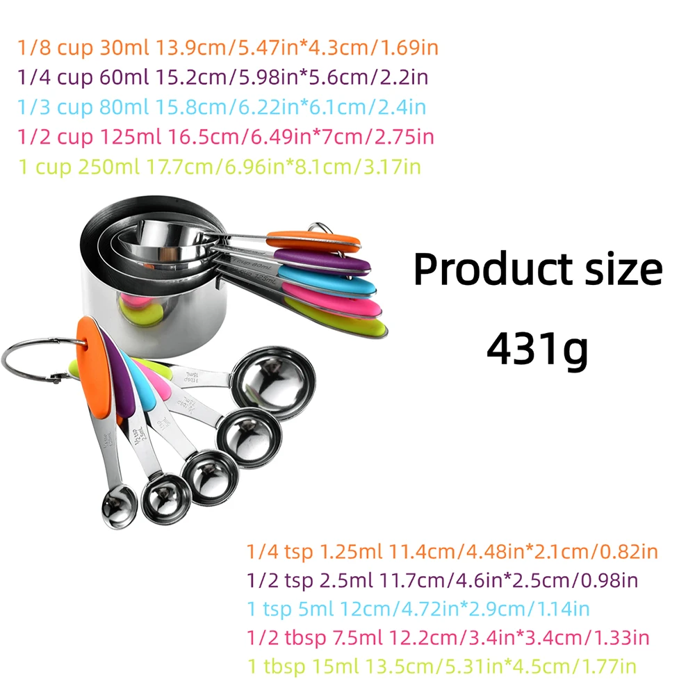 5/10Pcs Stainless Steel Measur - Home Cooking Help recension och pris