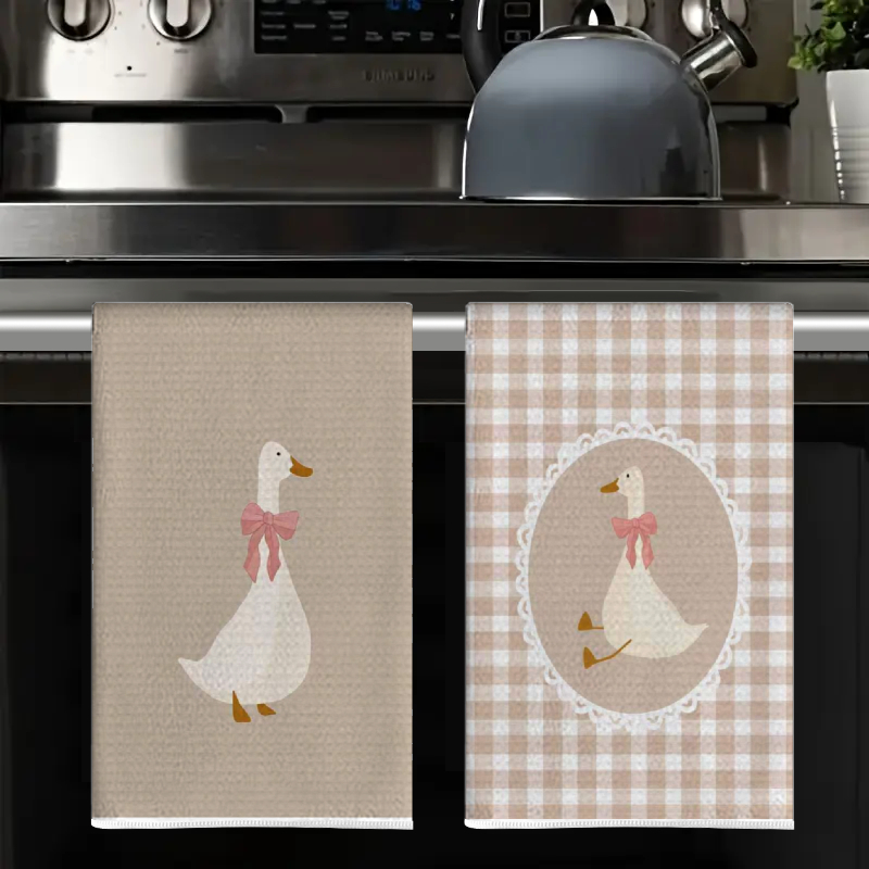 2Pcs, Cute Duck Kitchen Towels - Home Cooking Is The Best recension och pris