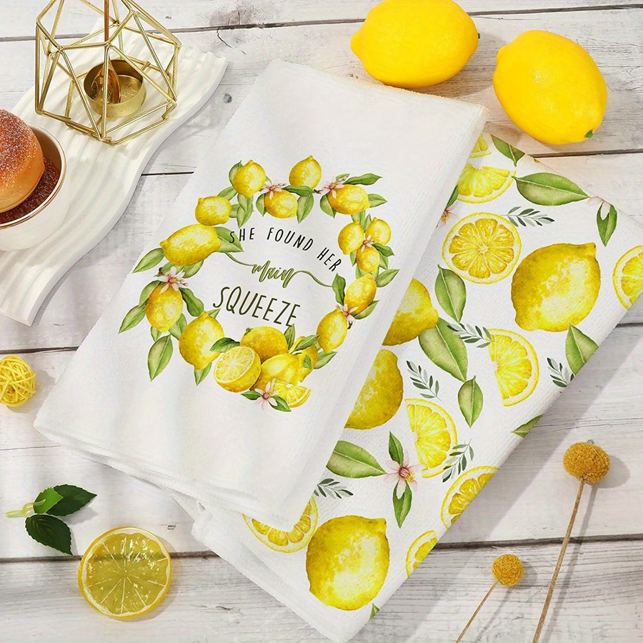 2Pcs, Lemon Wreath Kitchen Tow - Home Cooking Is The Best recension och pris
