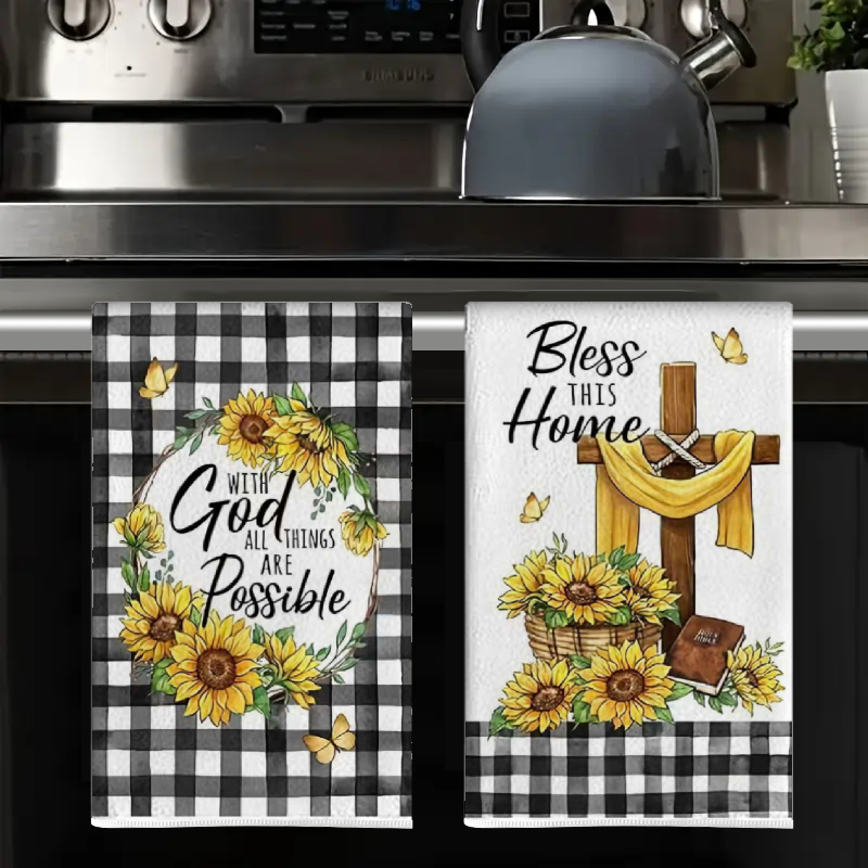 2Pcs, Black and White Checkere - Home Cooking Is The Best recension och pris